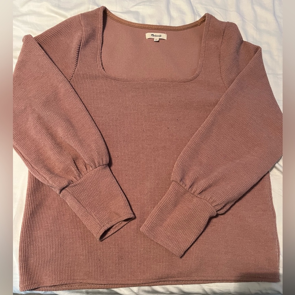 Madewell ottoman rib square-neck top